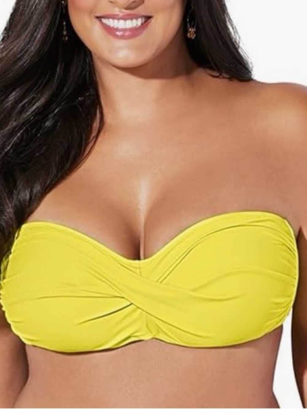 Swimsuits for All Valentine pineapple Bandeau Top sz 16 - Picture 3 of 7